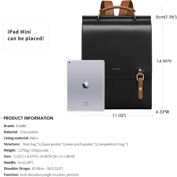 ✨Women Black Leather Backpack Purse Fashion Ladies Bags Casual Travel Bags main image 6